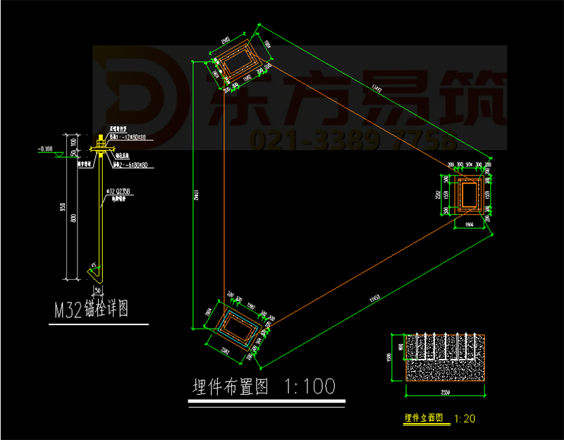 造型雕塑钢结构节点大样施工图(图2)