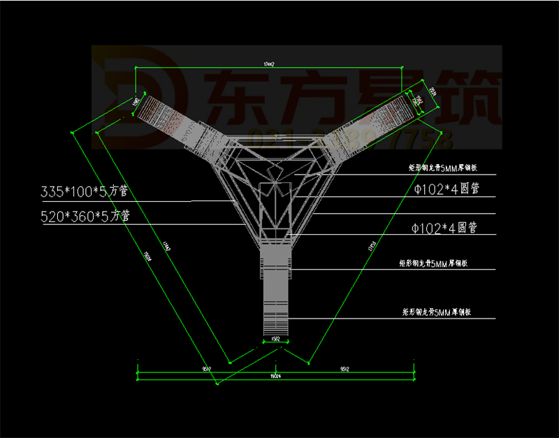 造型雕塑钢结构节点大样施工图(图5)