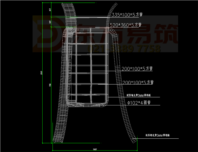 造型雕塑钢结构节点大样施工图(图7)