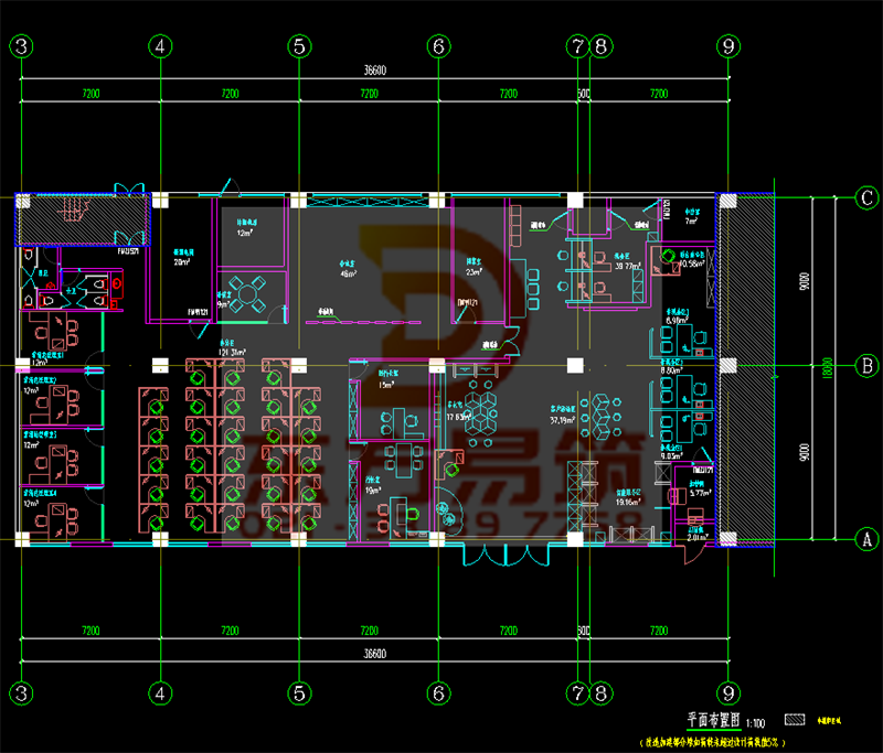 魔都商业银行建筑平面设计(图2)